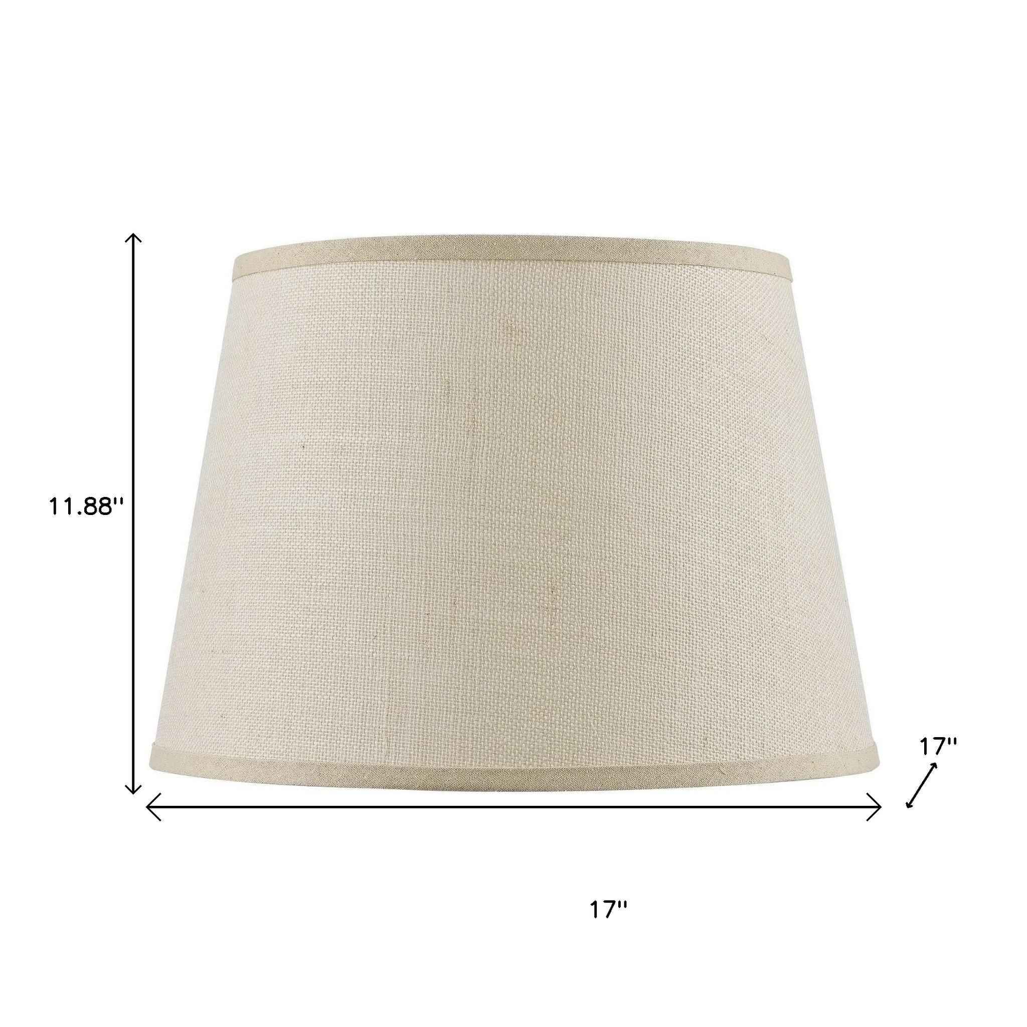 Light Brown Burlap Plain Drum Lamp Shade