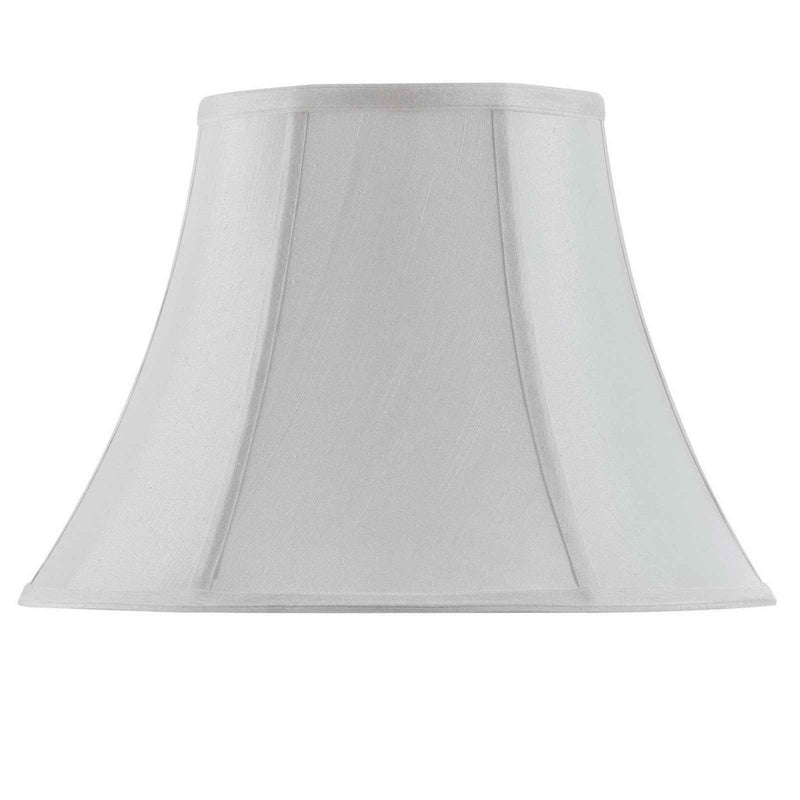 White Linen Piped Bell Lamp Shade