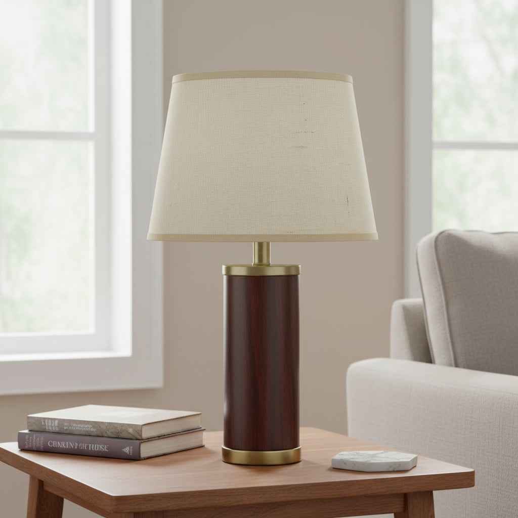 Light Brown Burlap Plain Drum Lamp Shade