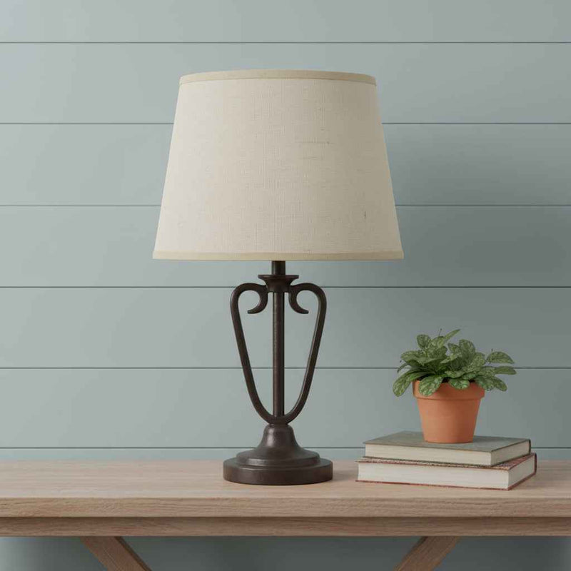 Light Brown Burlap Plain Drum Lamp Shade