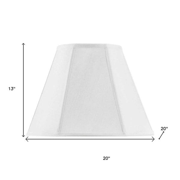 White Linen Piped Empire Lamp Shade