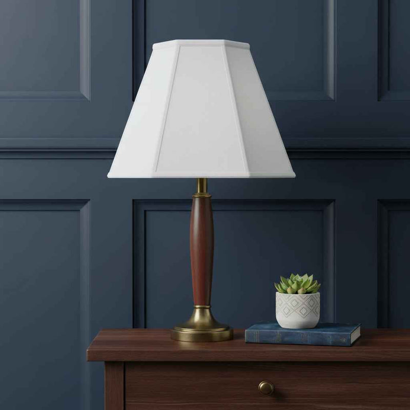 White Linen Piped Empire Lamp Shade