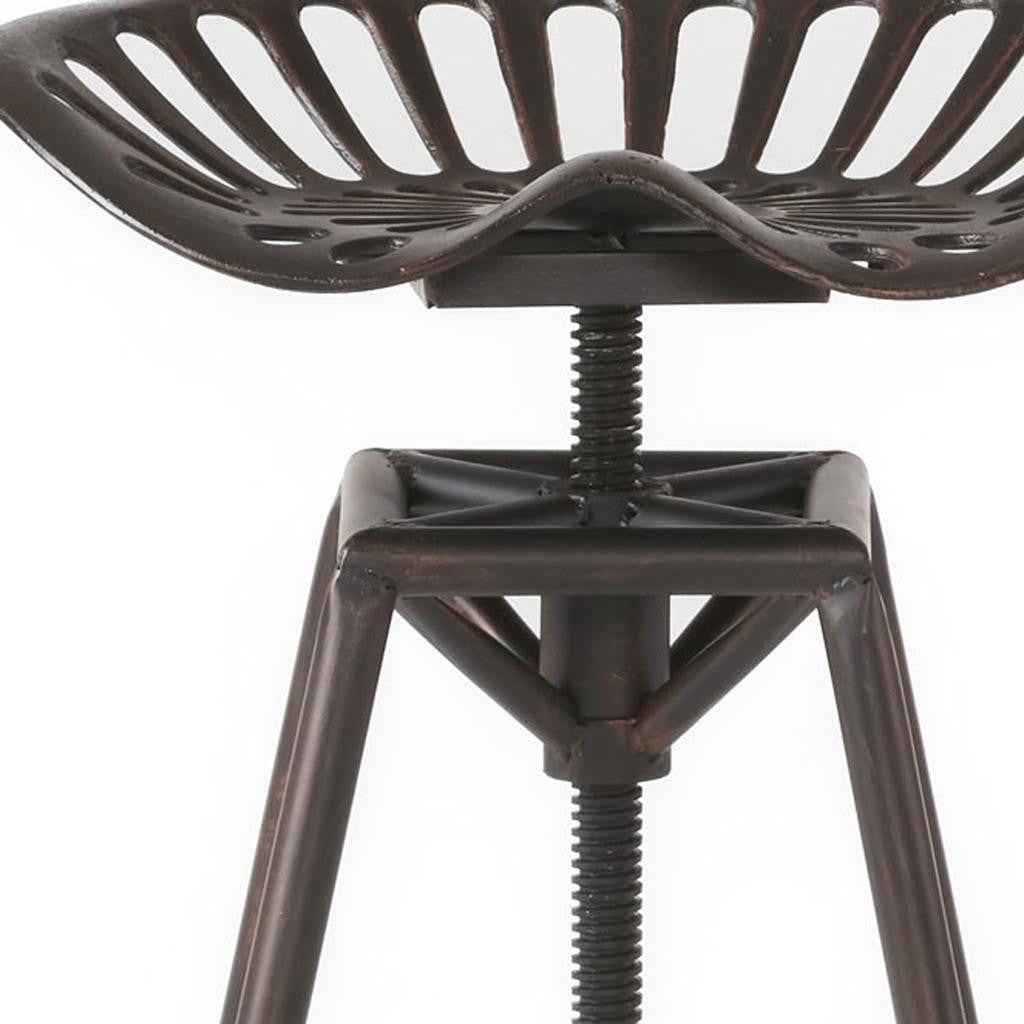 Bronze Iron Backless Adjustable Height Swivel Bar Chair
