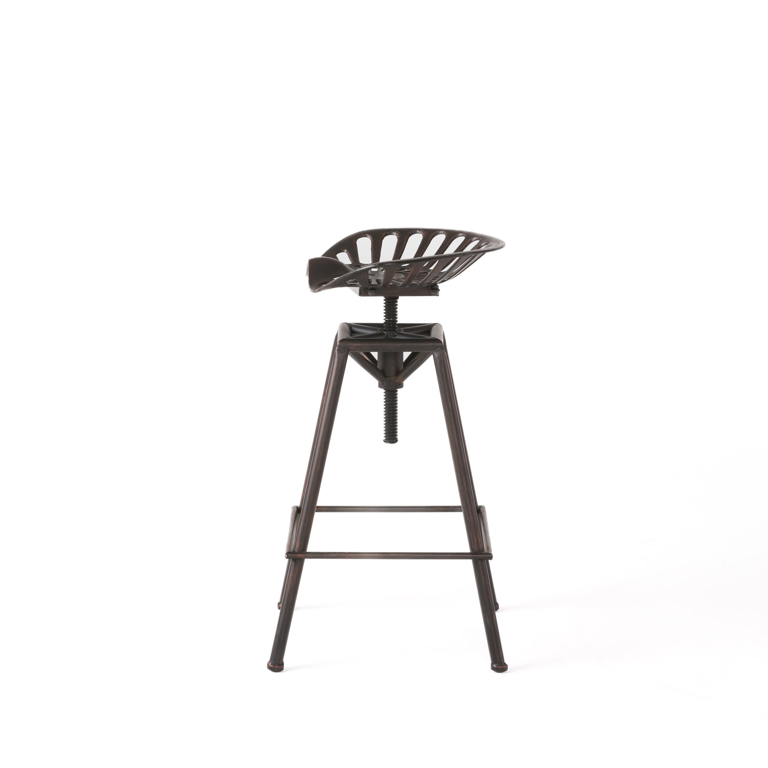 Bronze Iron Backless Adjustable Height Swivel Bar Chair - GreatEagleInc