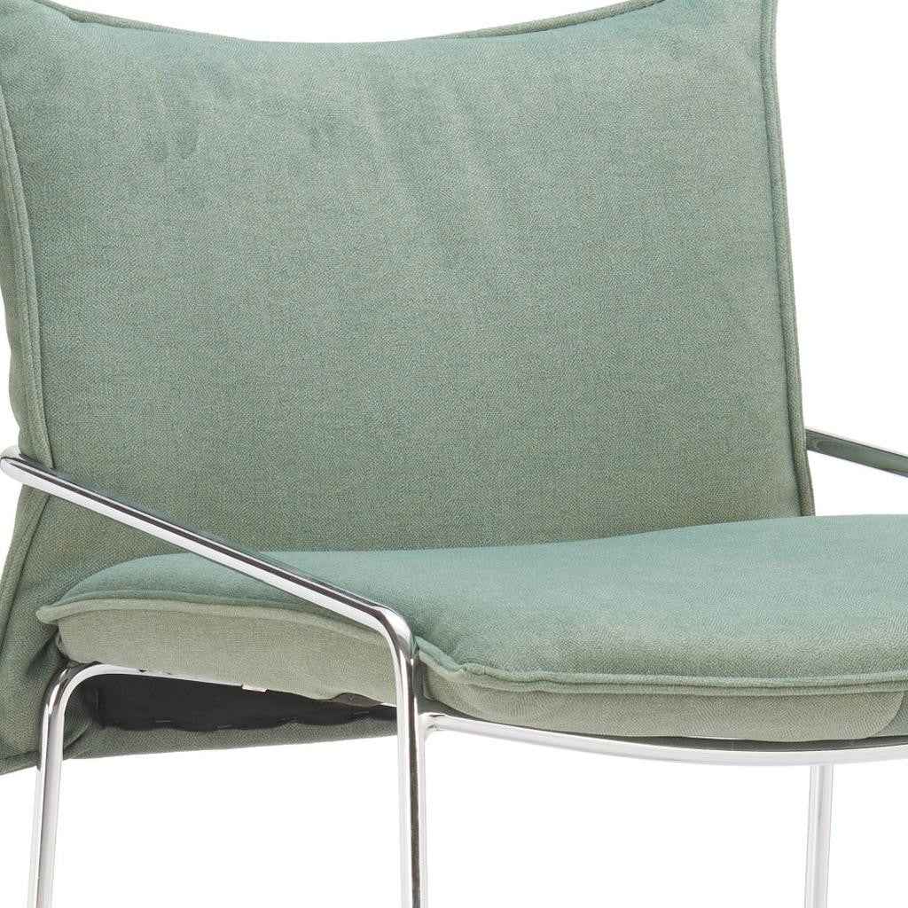 Green Wood and Fabric Bar Chair