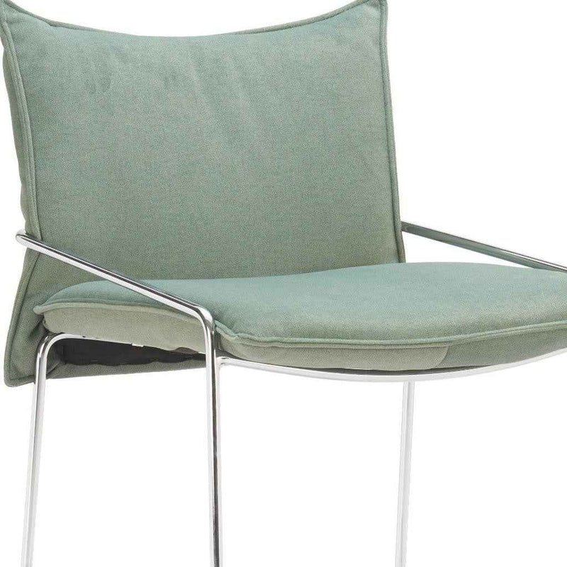 Green Wood and Fabric Bar Chair