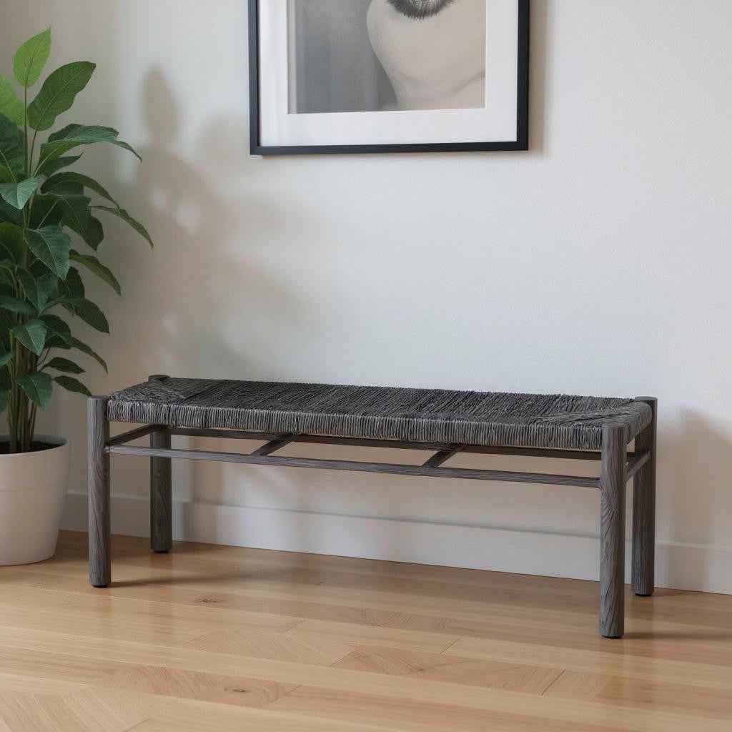 48" Black and Aluminum Bench