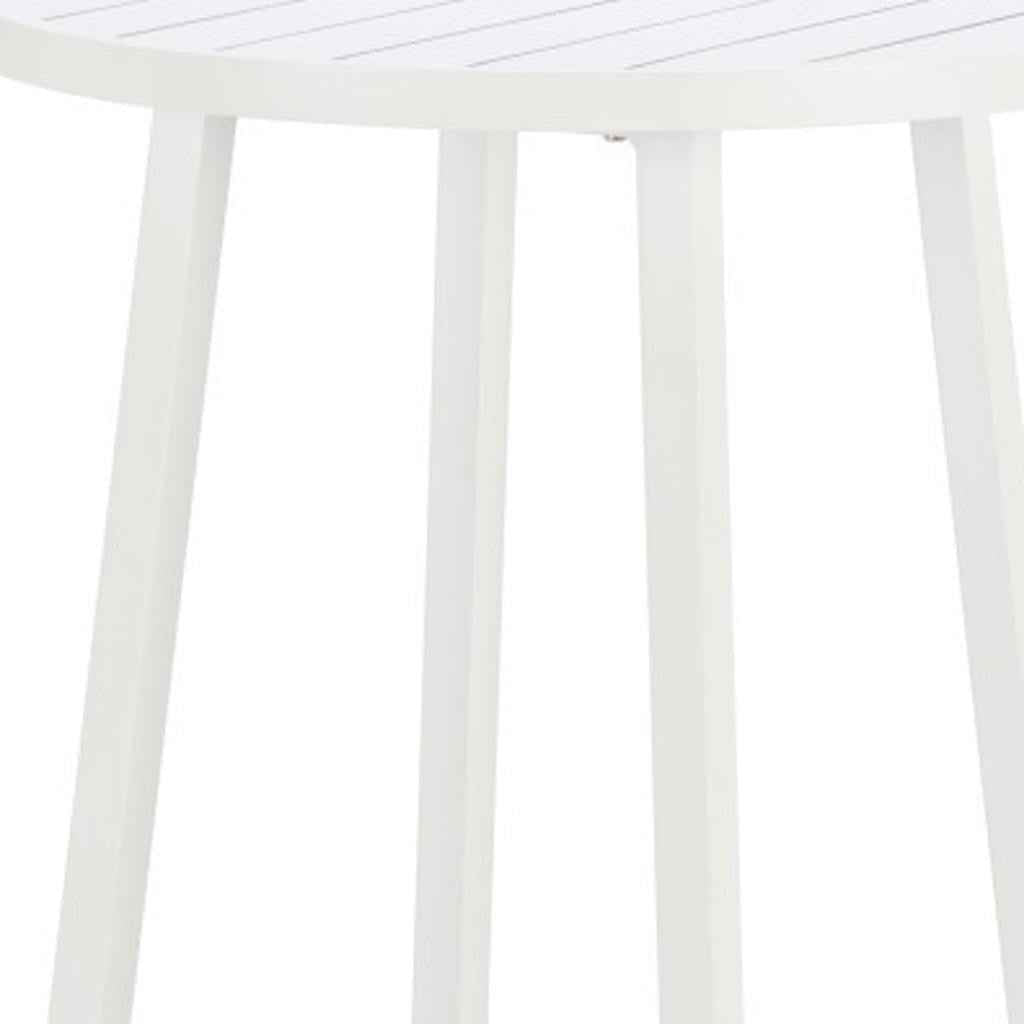 24" White Aluminum Rounded Bar Table