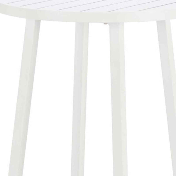 24" White Aluminum Rounded Bar Table