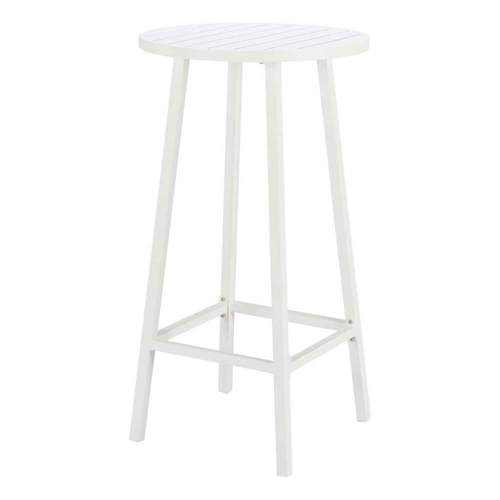 24" White Aluminum Rounded Bar Table