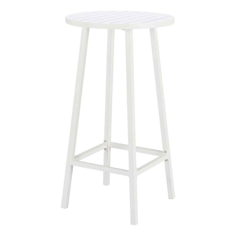 24" White Aluminum Rounded Bar Table