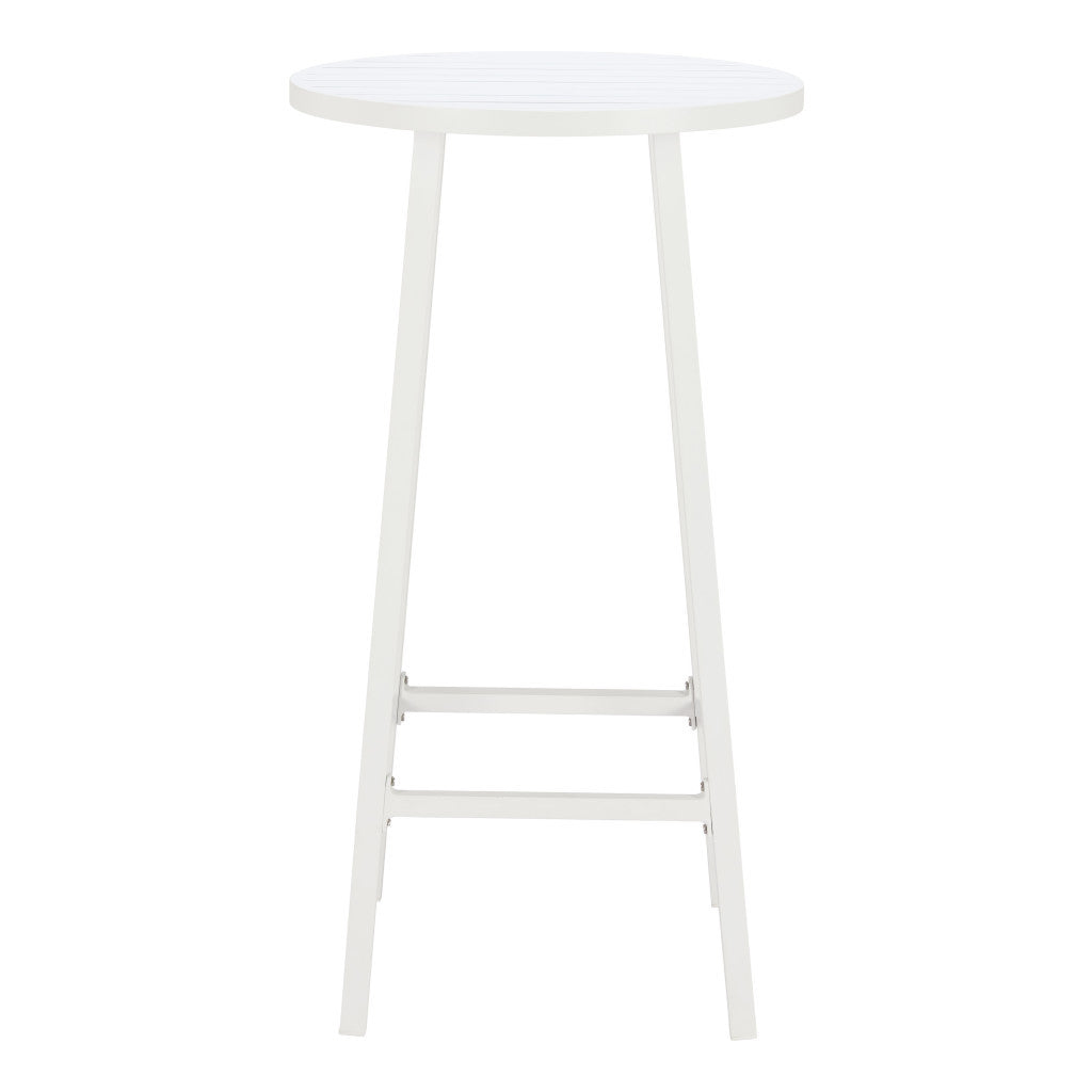 24" White Aluminum Rounded Bar Table - GreatEagleInc