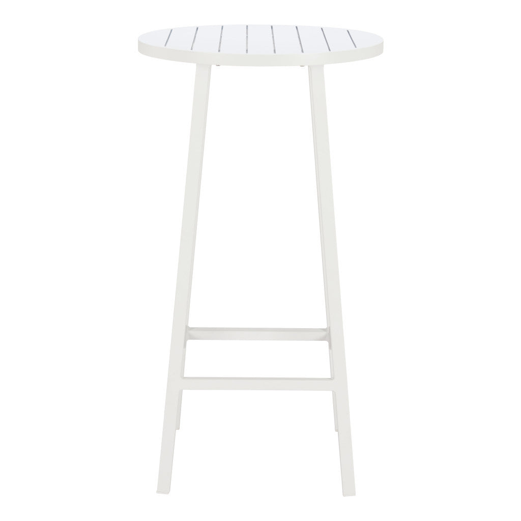 24" White Aluminum Rounded Bar Table - GreatEagleInc