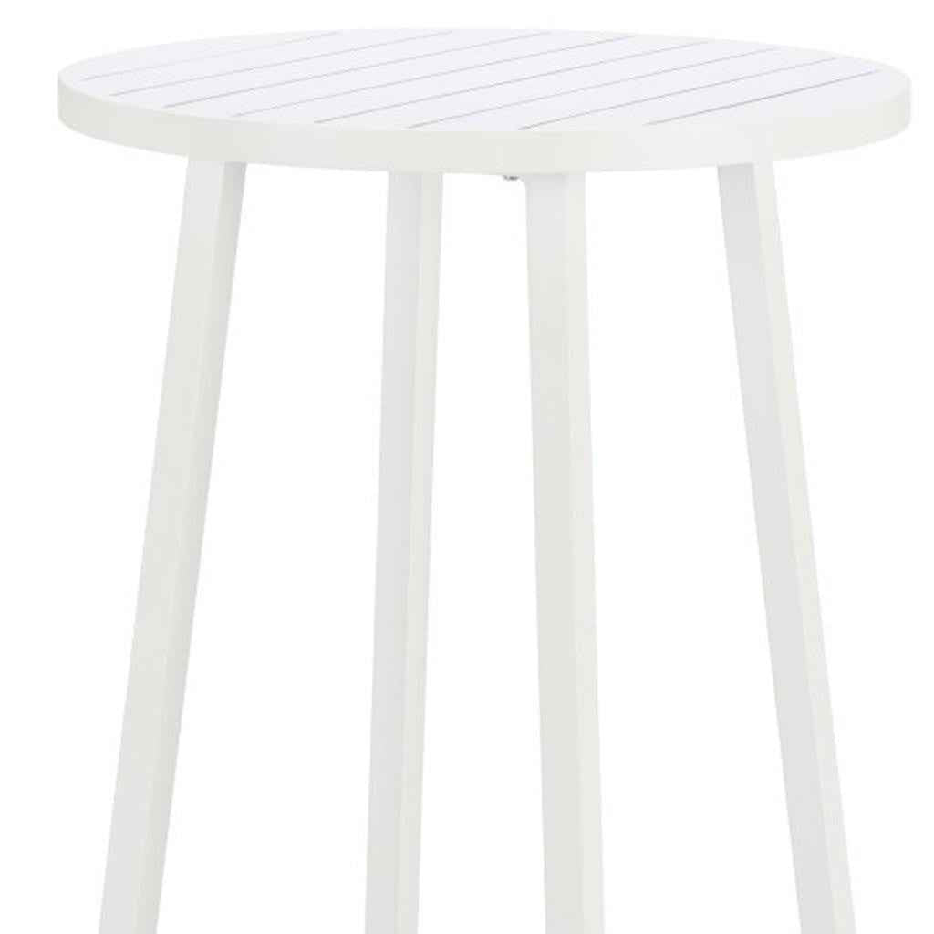 24" White Aluminum Rounded Bar Table