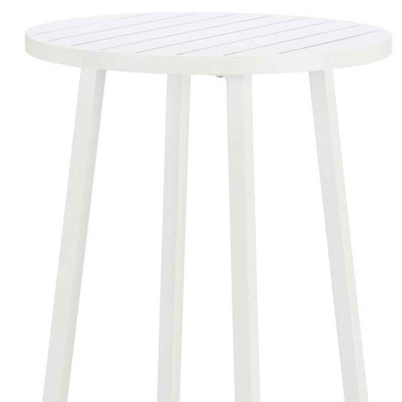 24" White Aluminum Rounded Bar Table