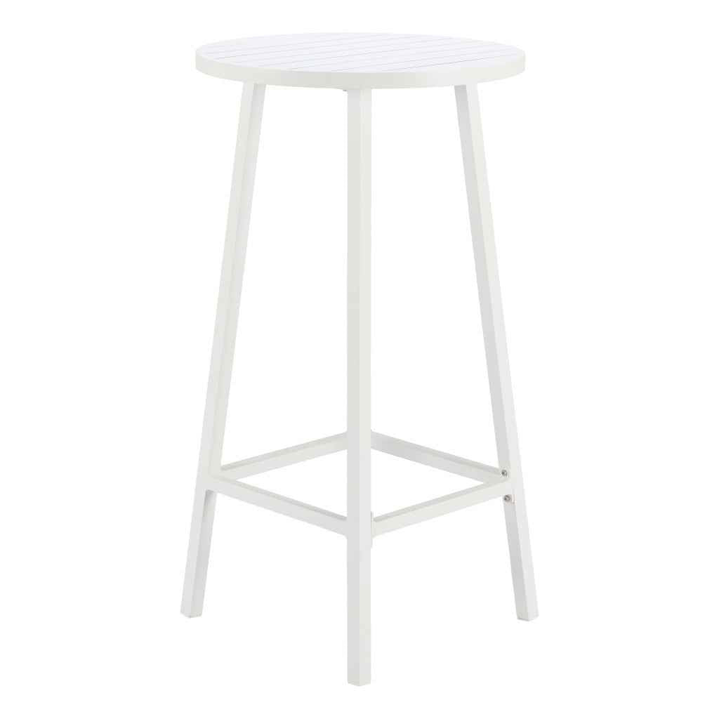 24" White Aluminum Rounded Bar Table