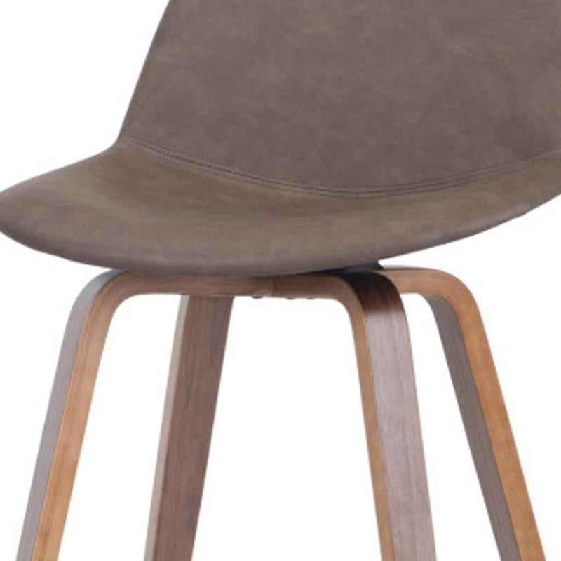 28" Brown Wood Backless Counter Height Bar Chair