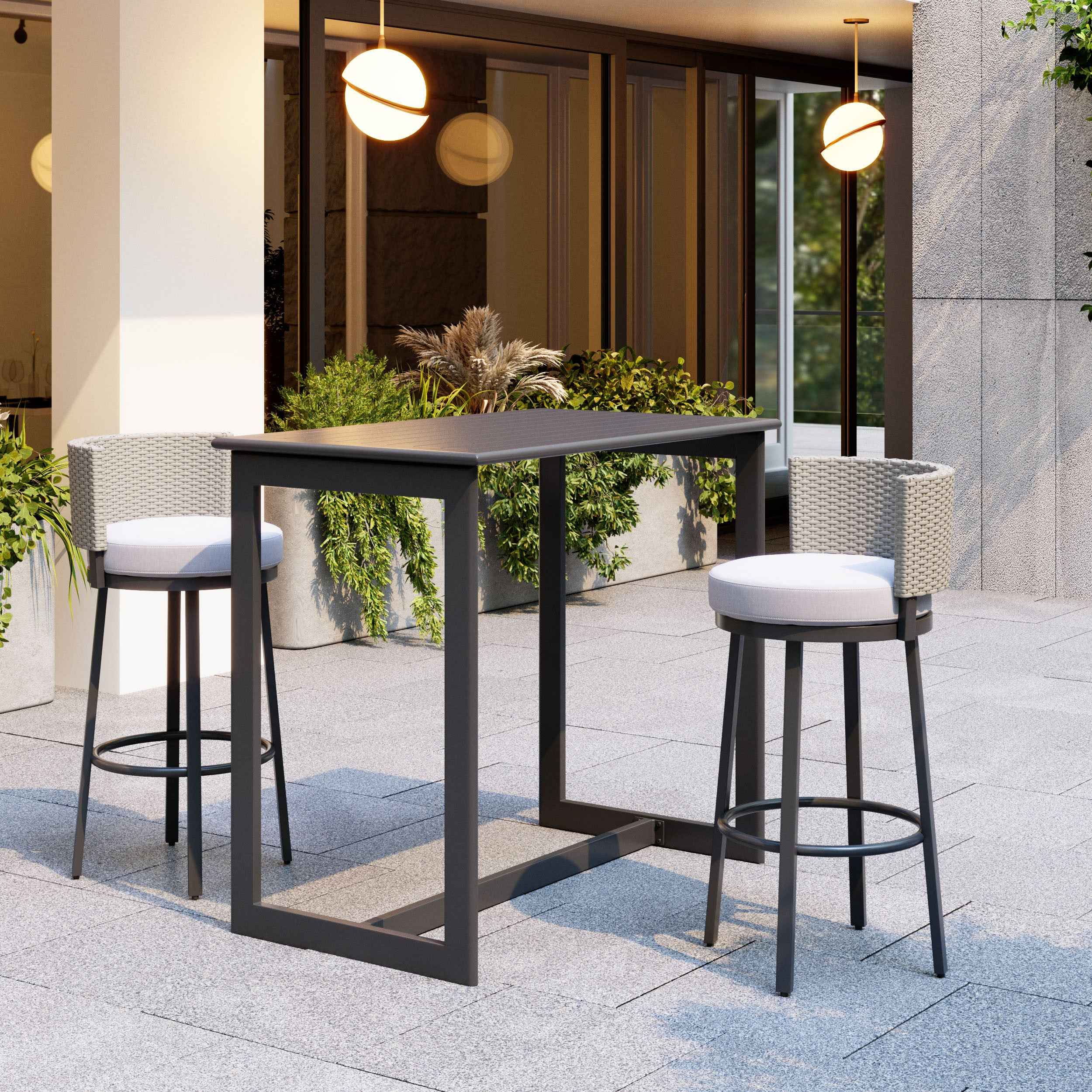 51" Black Aluminum Bar Table