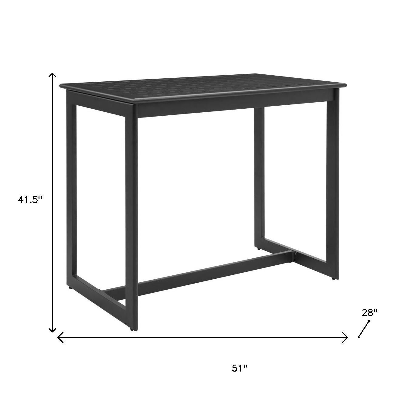 51" Black Aluminum Bar Table - GreatEagleInc