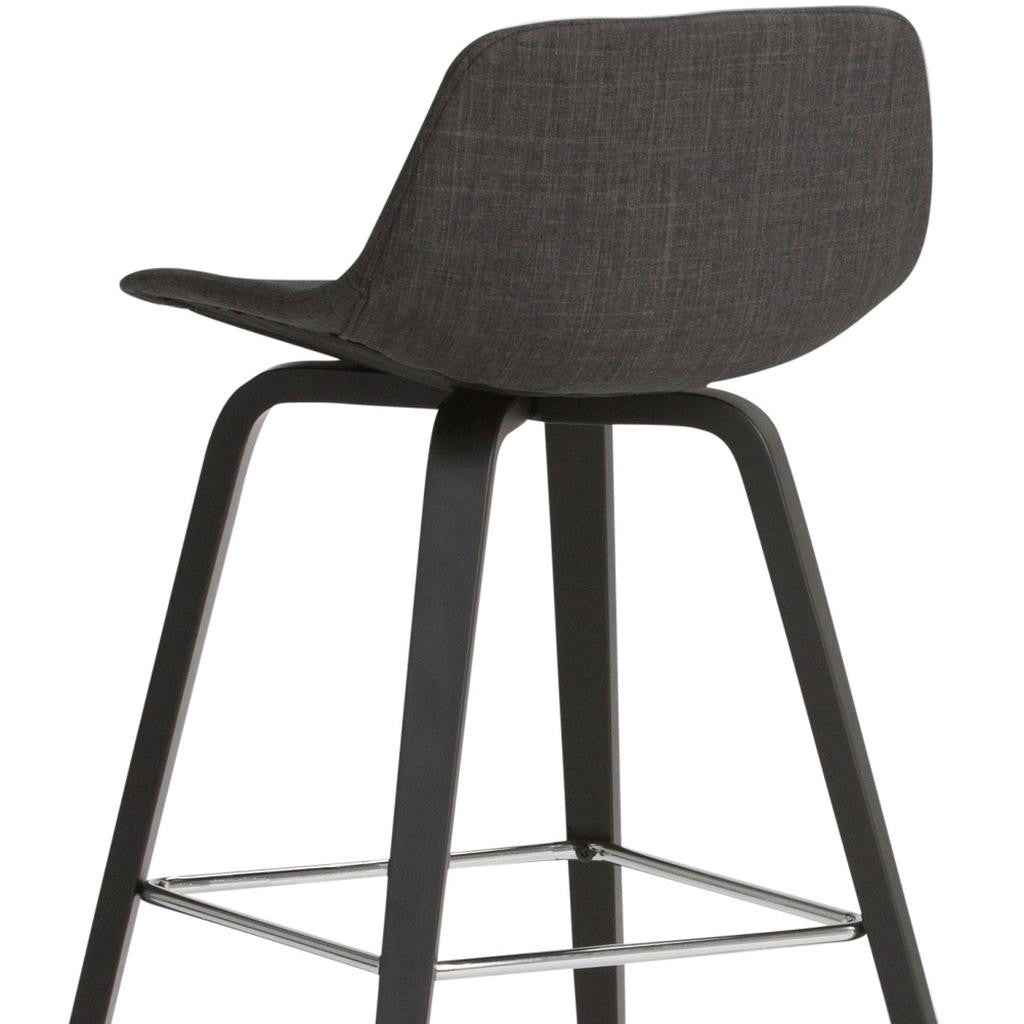 28" Gray Wood Backless Counter Height Bar Chair