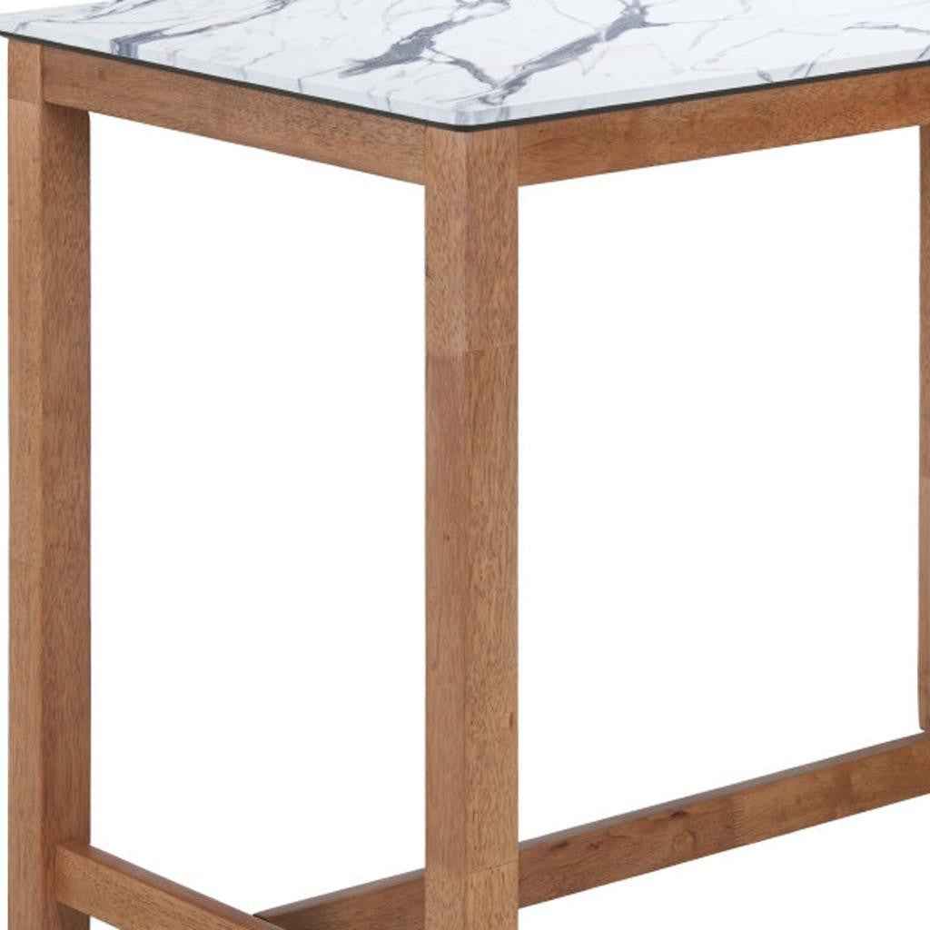 48" White Solid Wood Bar Table