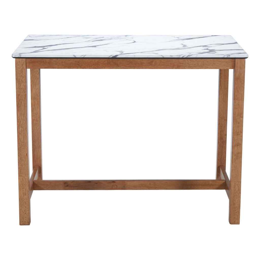 48" White Solid Wood Bar Table