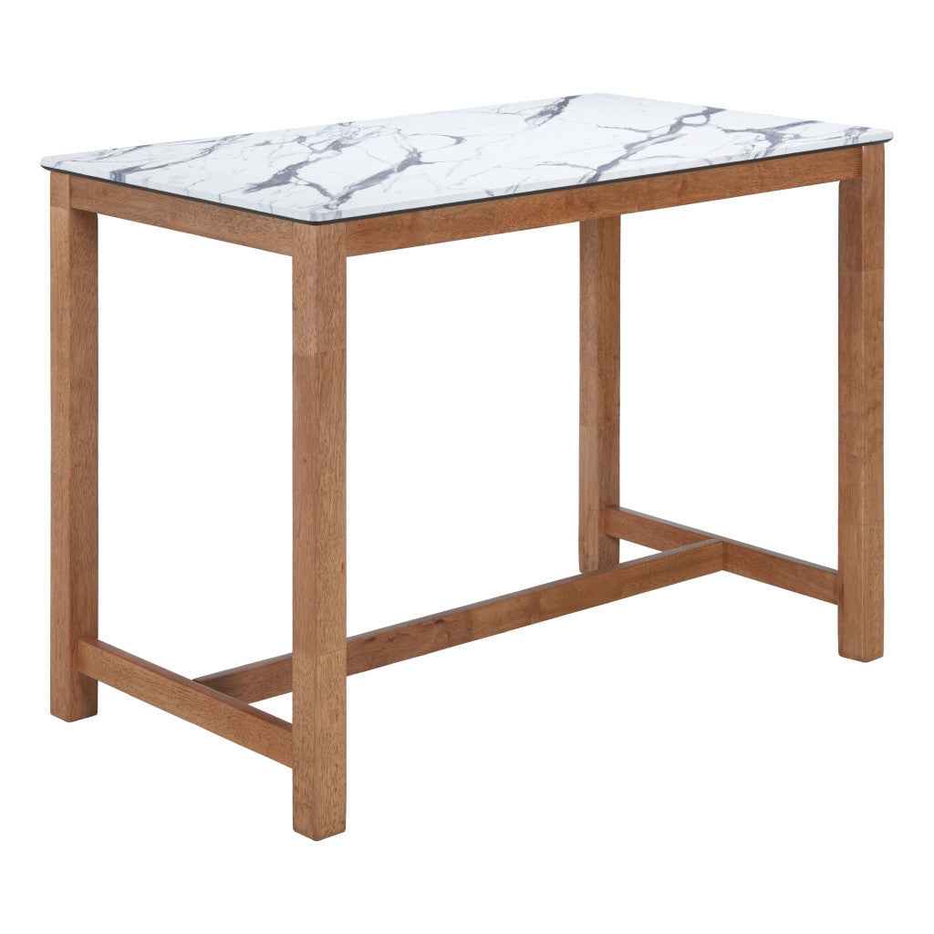 48" White Solid Wood Bar Table