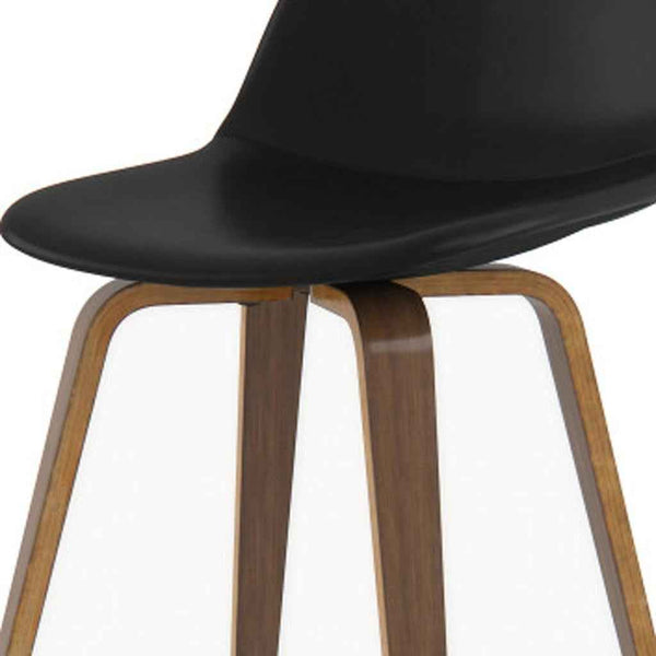 28" Black Wood Backless Counter Height Bar Chair Default Title