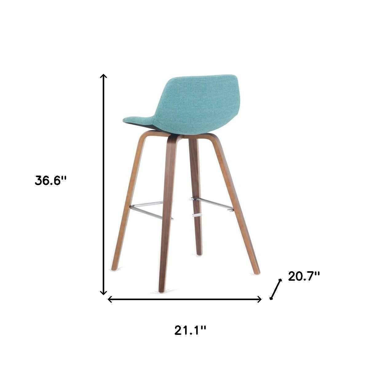 28" Blue Wood Backless Counter Height Bar Chair
