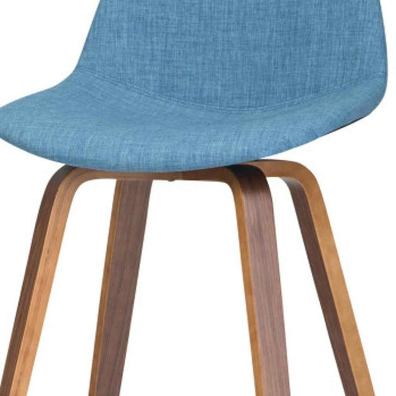 28" Blue Wood Backless Counter Height Bar Chair