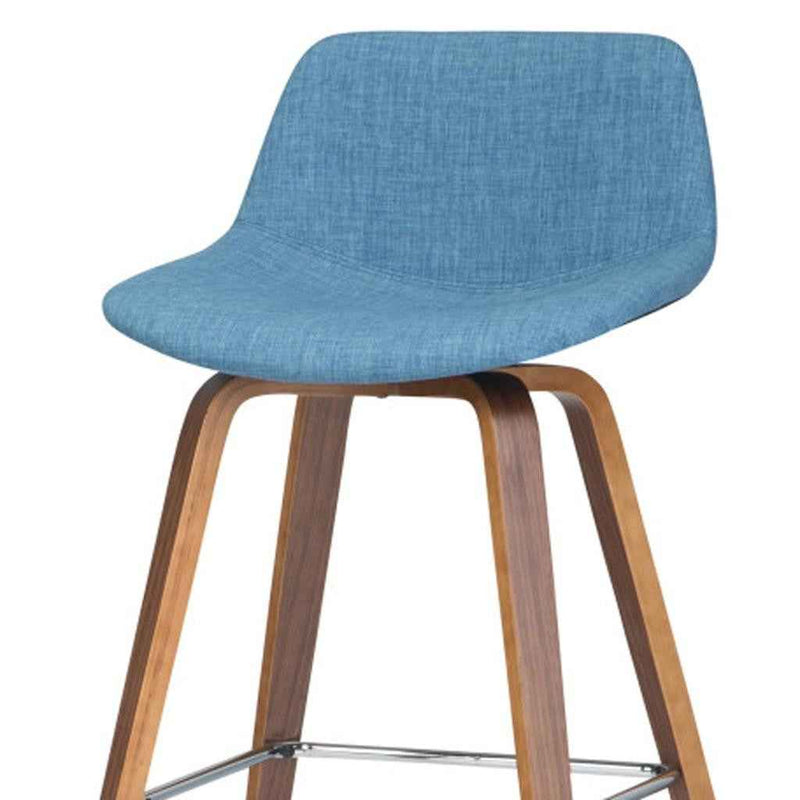 28" Blue Wood Backless Counter Height Bar Chair