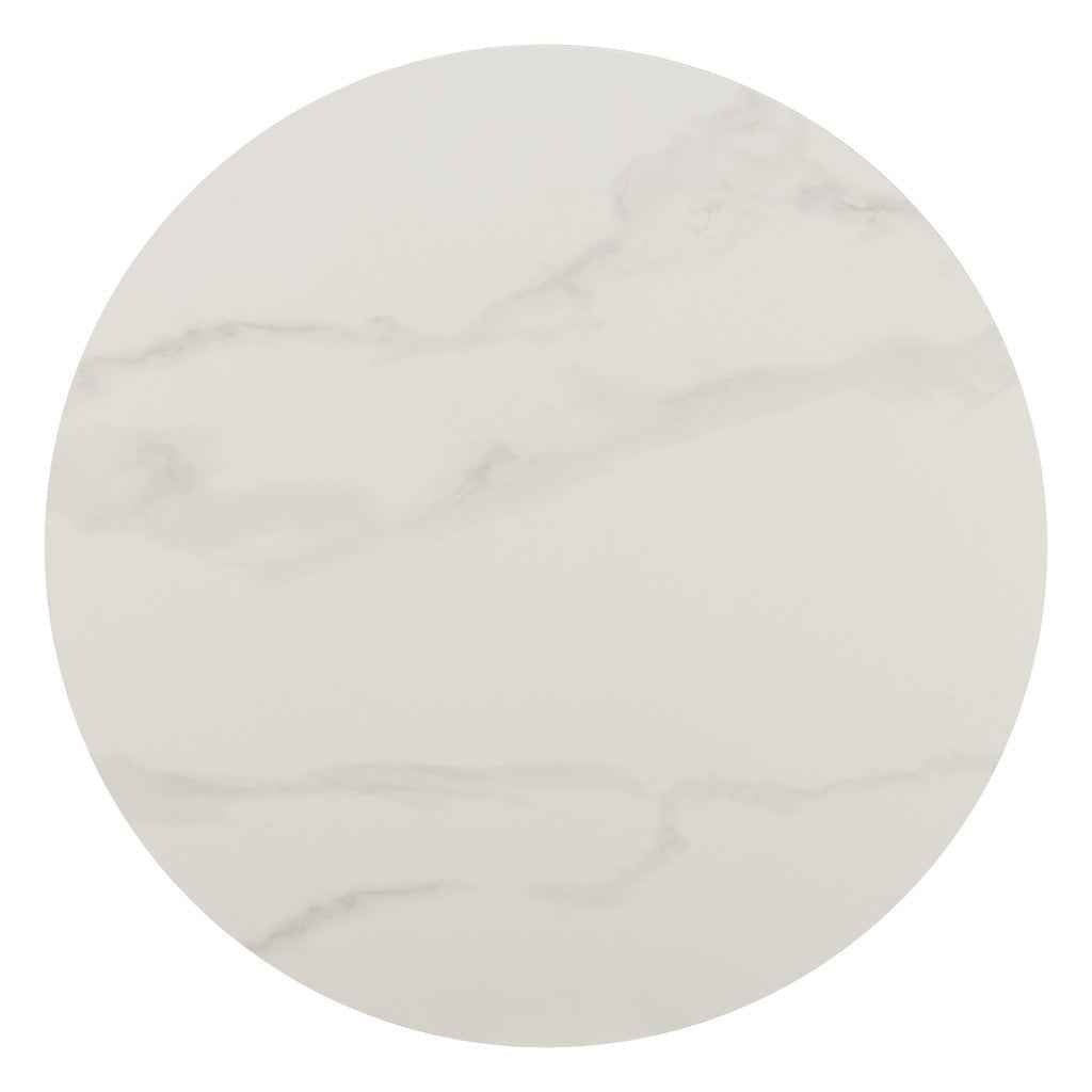 26" White Marble Rounded Bar Table