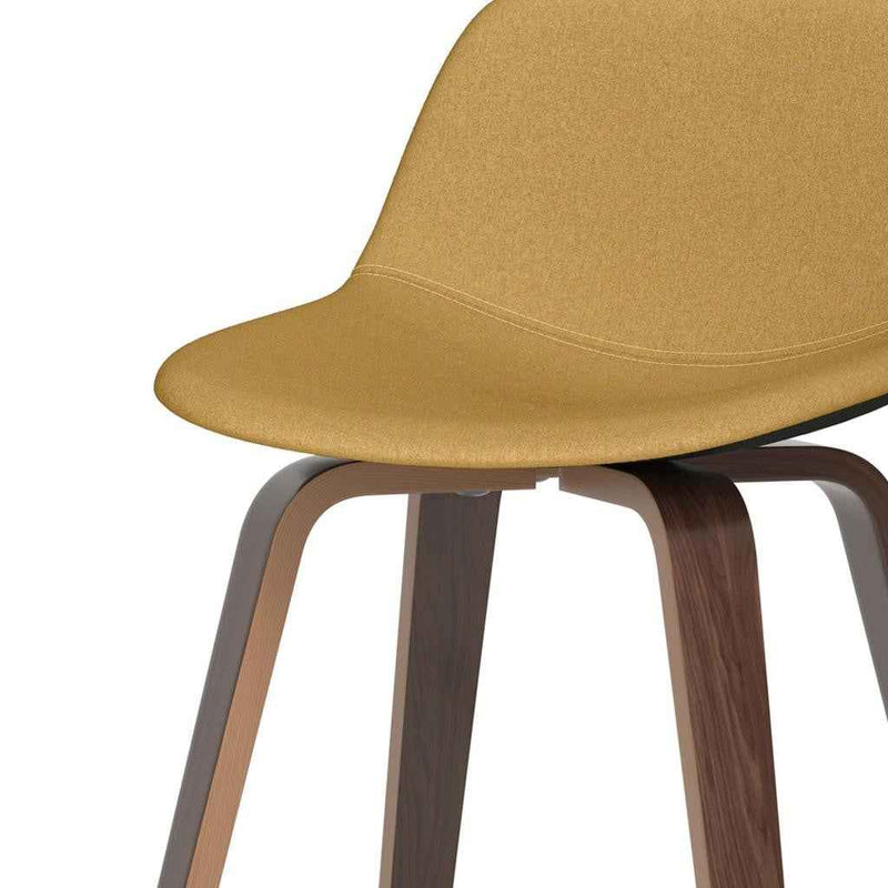 28" Yellow Wood Backless Counter Height Bar Chair