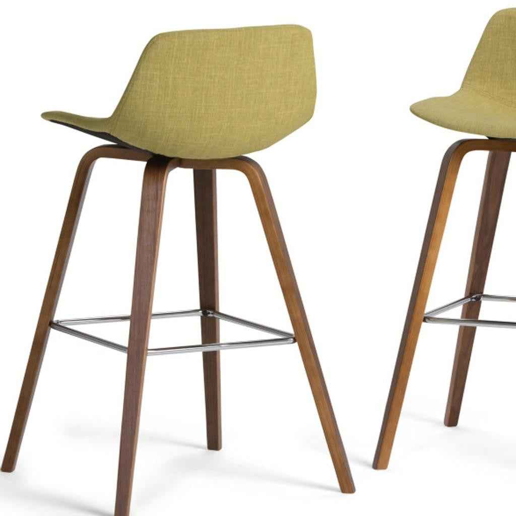 28" Green Wood Backless Counter Height Bar Chair