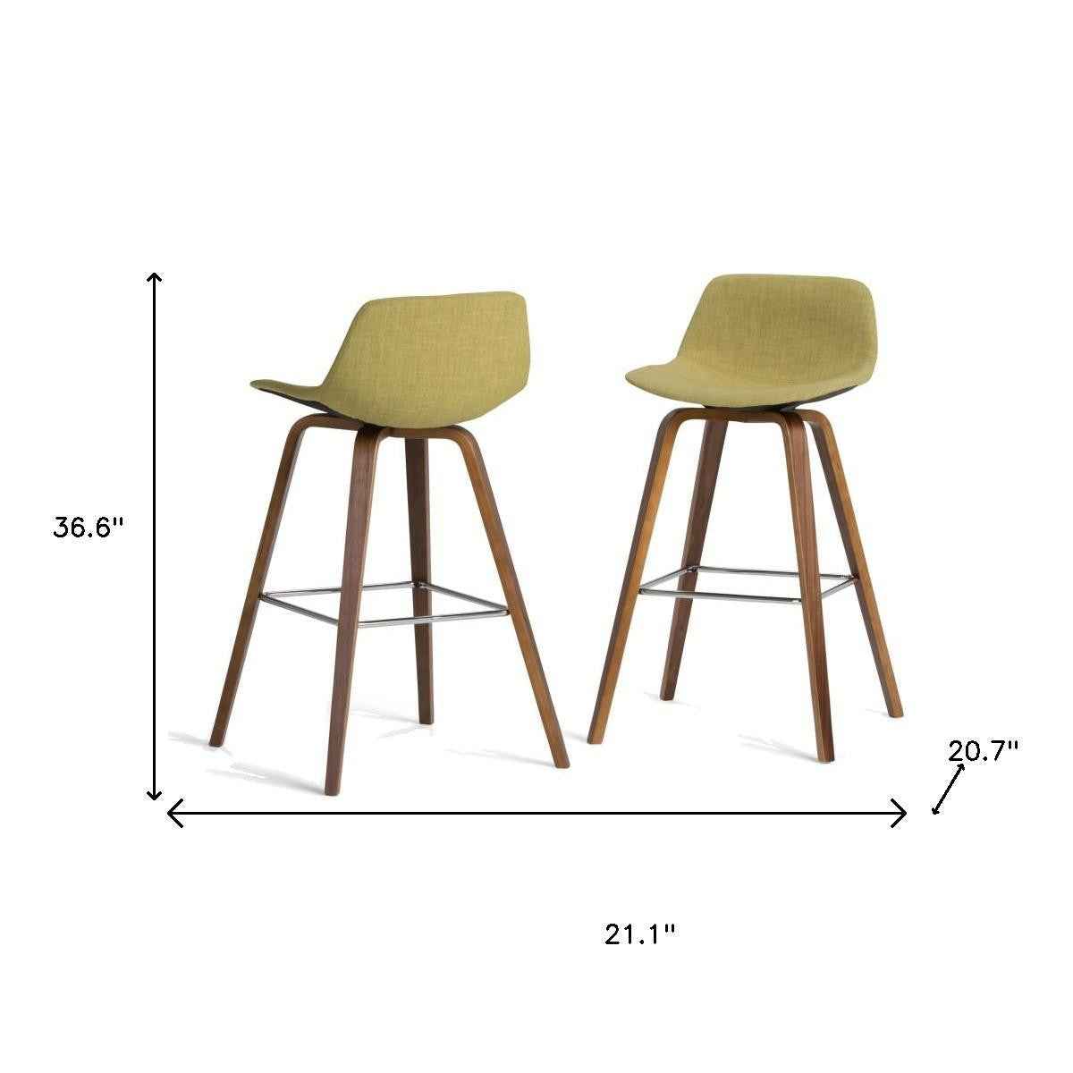 28" Green Wood Backless Counter Height Bar Chair