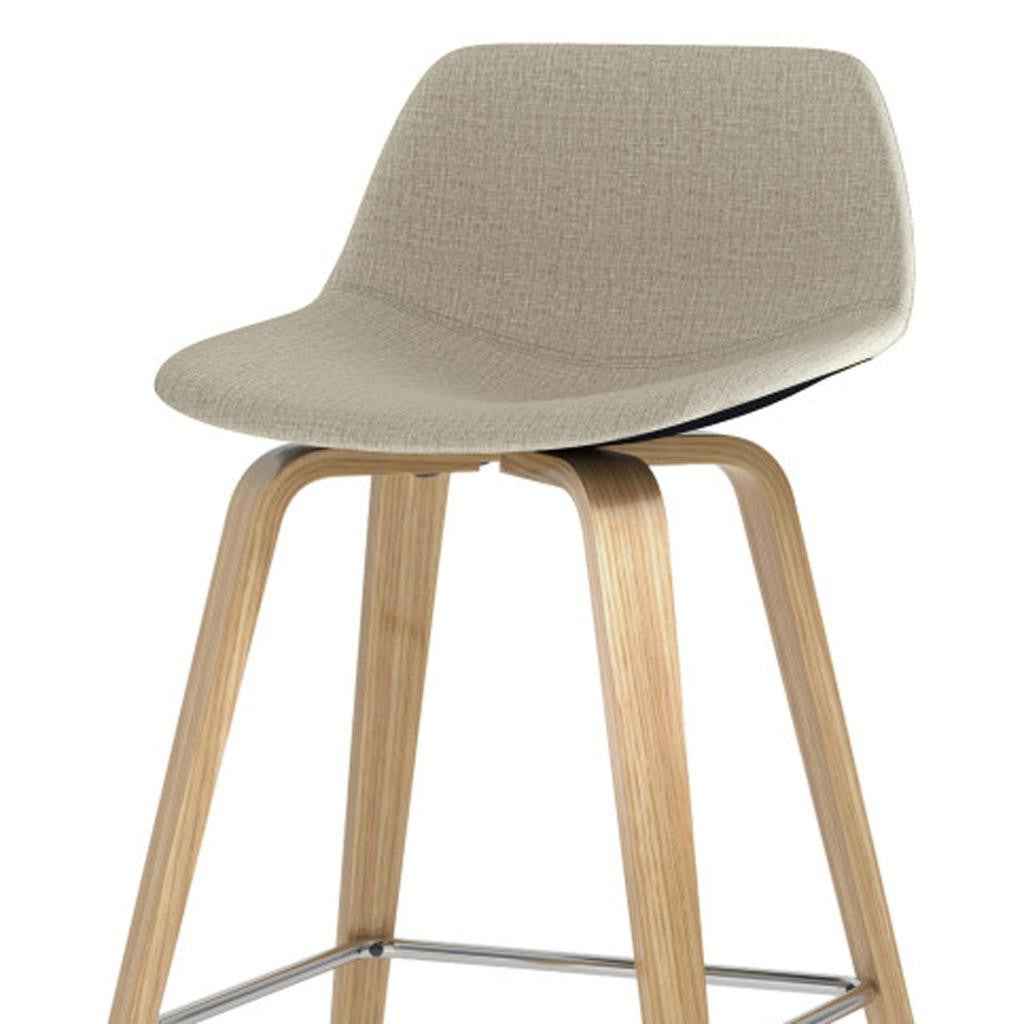 28" Natural Wood Backless Counter Height Bar Chair