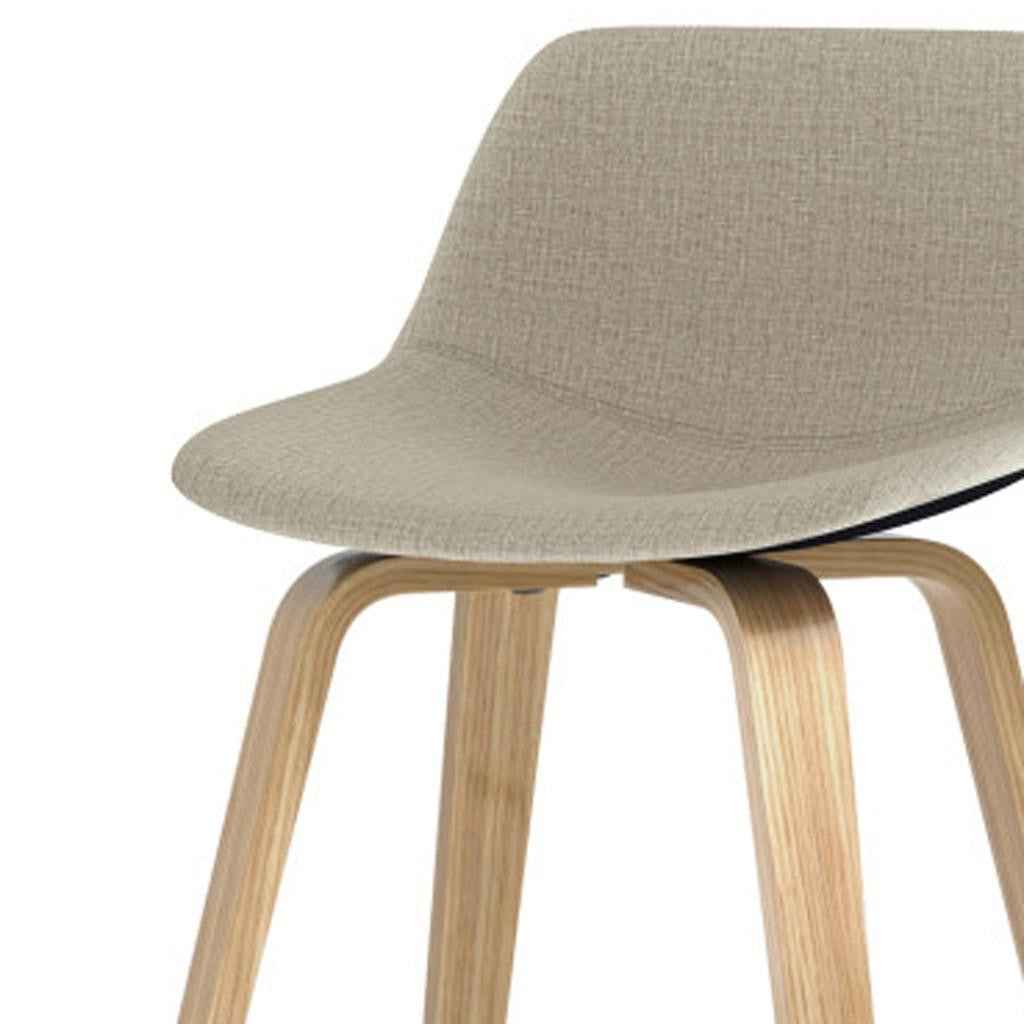 28" Natural Wood Backless Counter Height Bar Chair