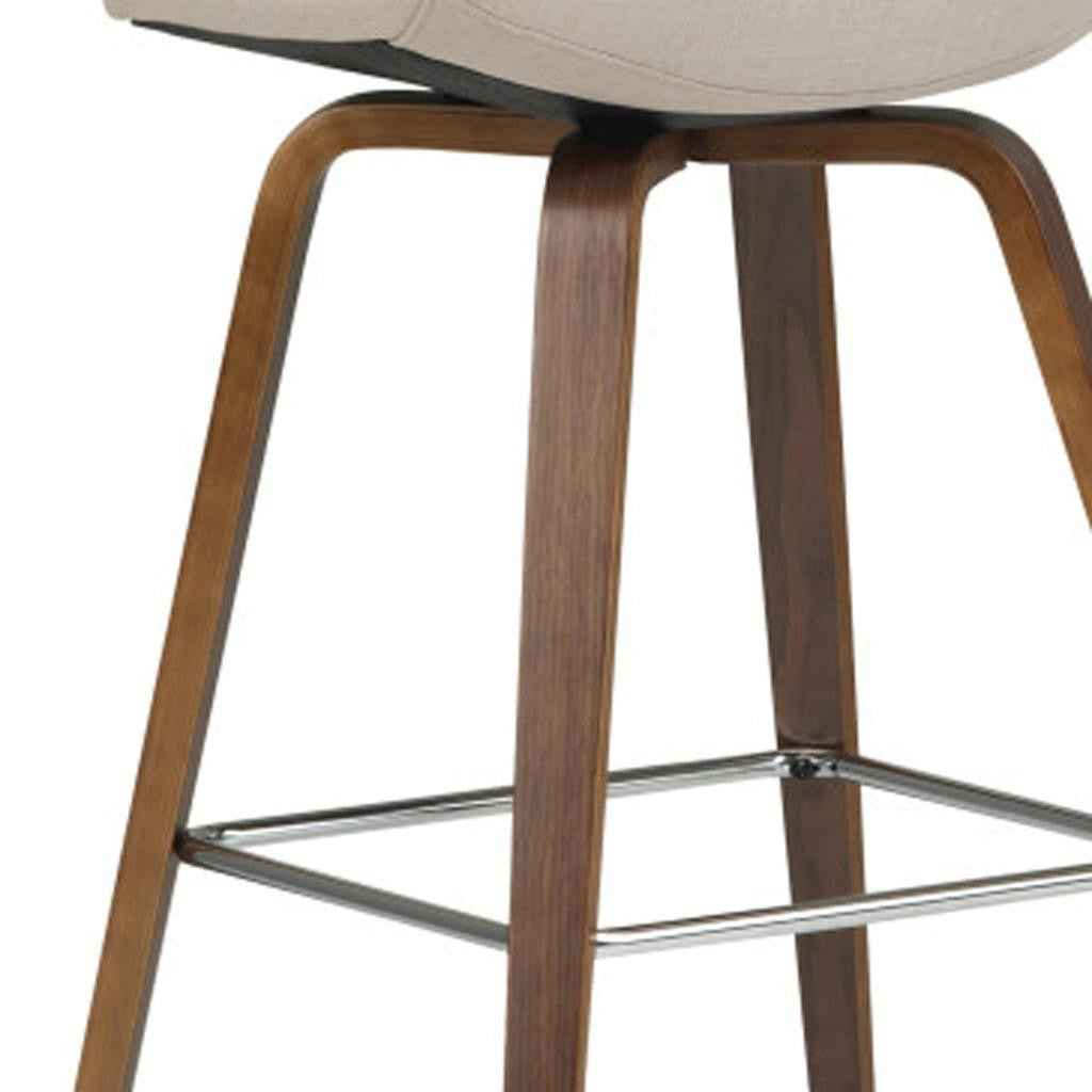 28" Natural Wood Backless Counter Height Bar Chair