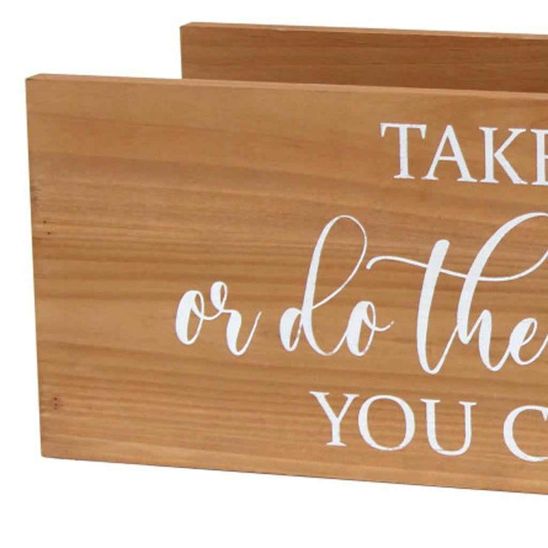 6" Brown Wood Desk Organizer