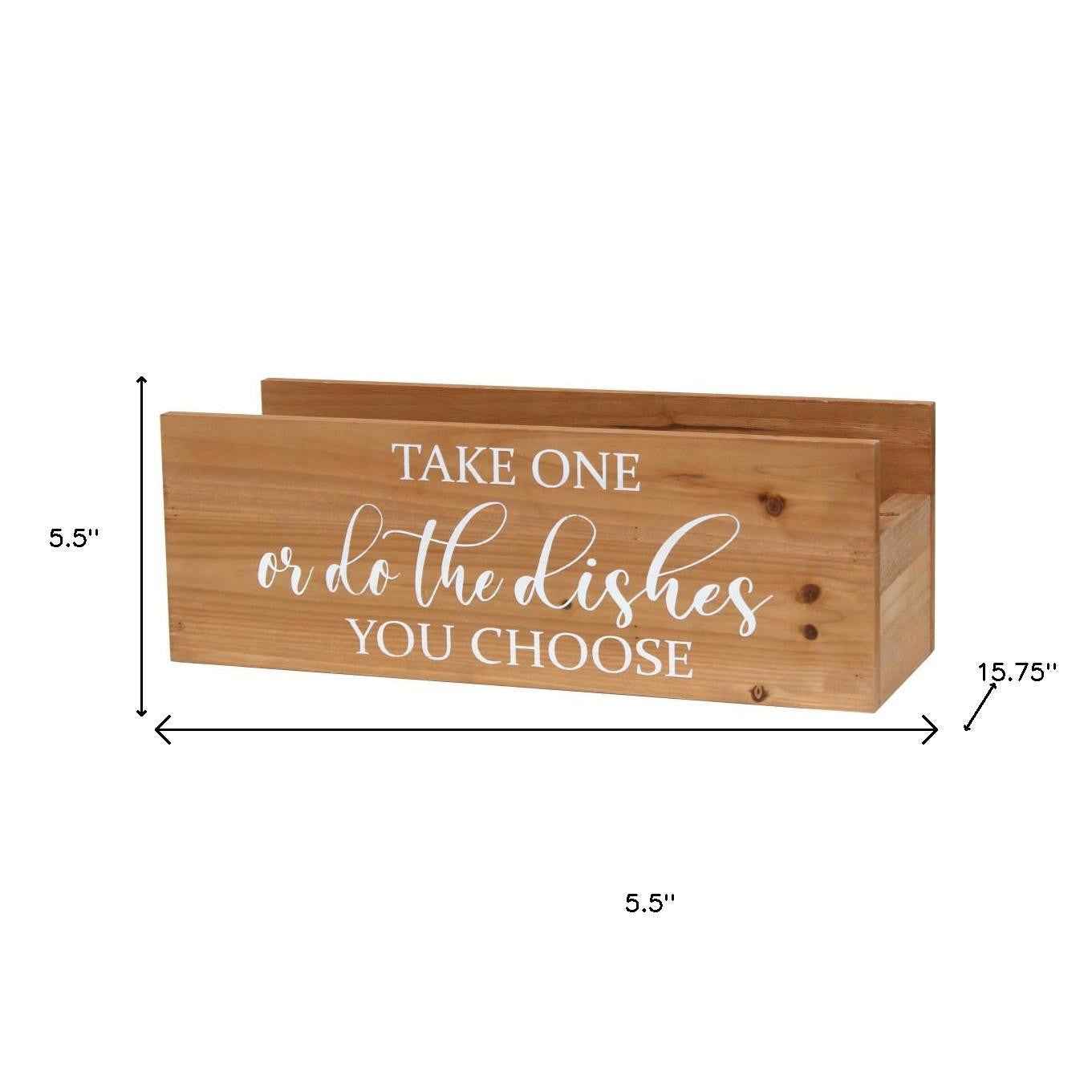 6" Brown Wood Desk Organizer