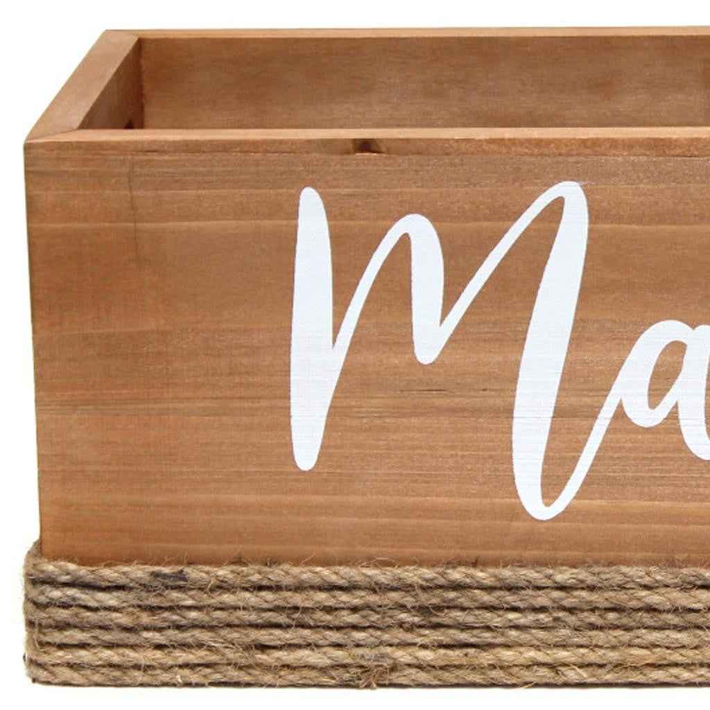 6" Brown Wood Cube or Bin