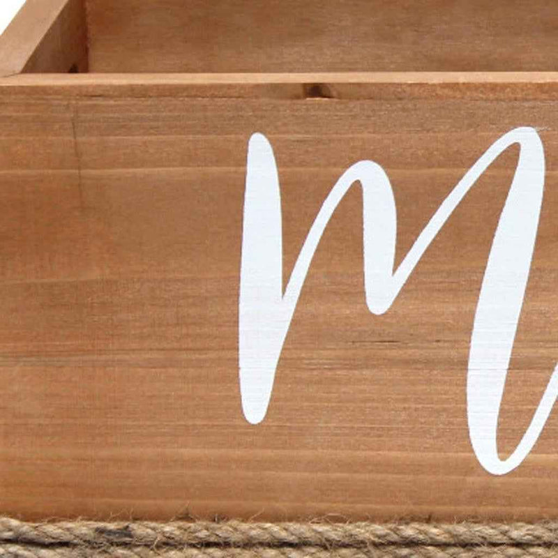 6" Brown Wood Cube or Bin