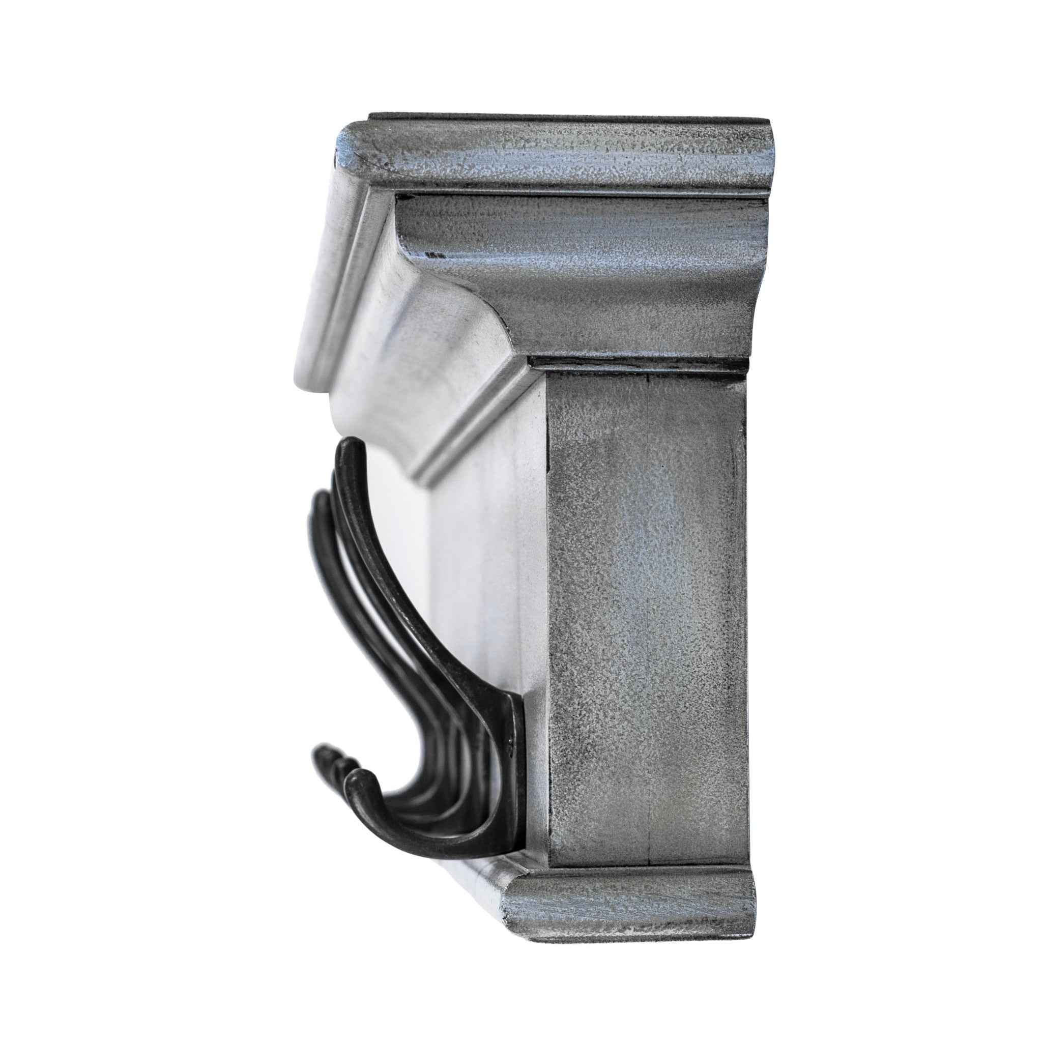 28" Black And Blue Solid Wood Four Hook Wall Mount Coat Rack