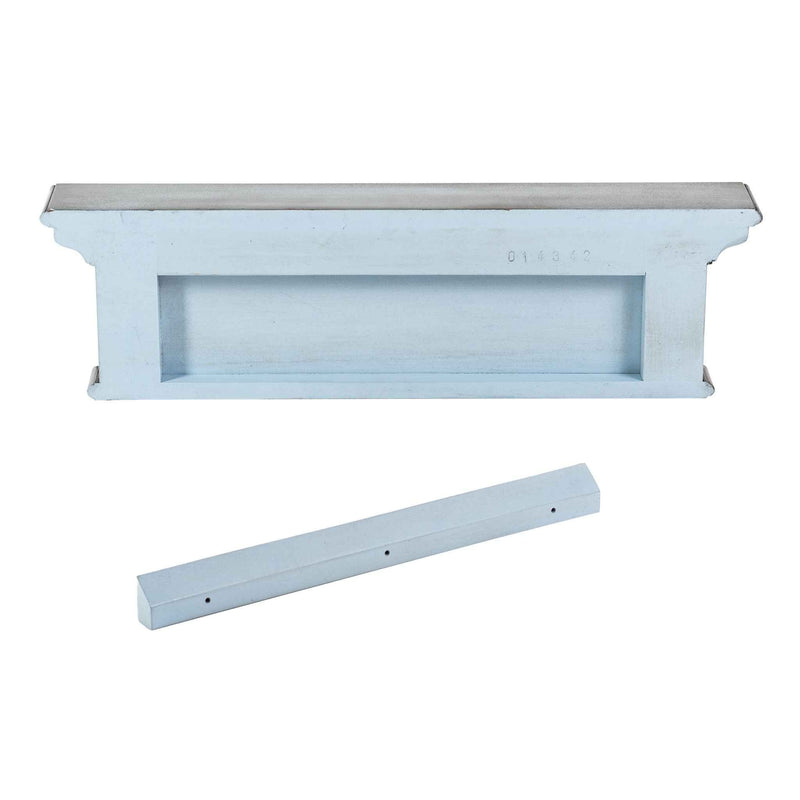 28" Black And Blue Solid Wood Four Hook Wall Mount Coat Rack