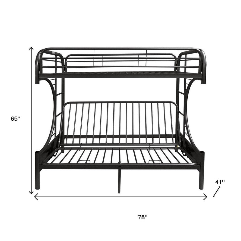 Black Twin Over Full Contemporary Metal Bunk Bed - Bed & Bath