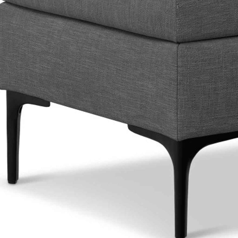 36" Black and Slate Gray Upholstery Storage Ottoman