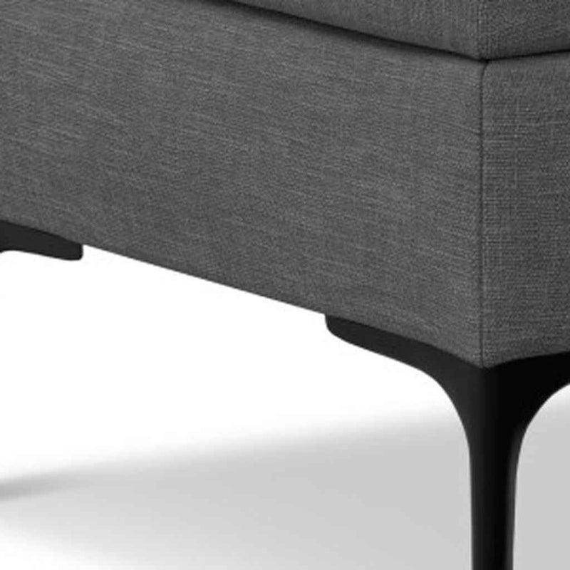 36" Black and Slate Gray Upholstery Storage Ottoman