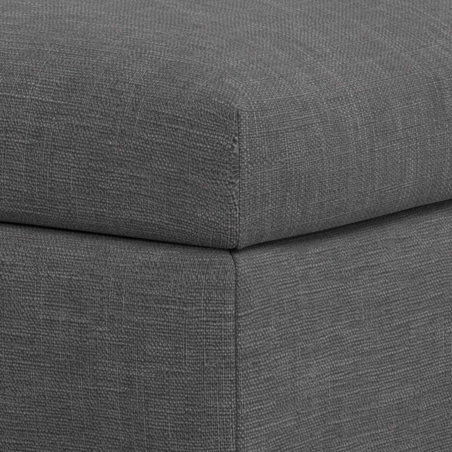 36" Black and Slate Gray Upholstery Storage Ottoman