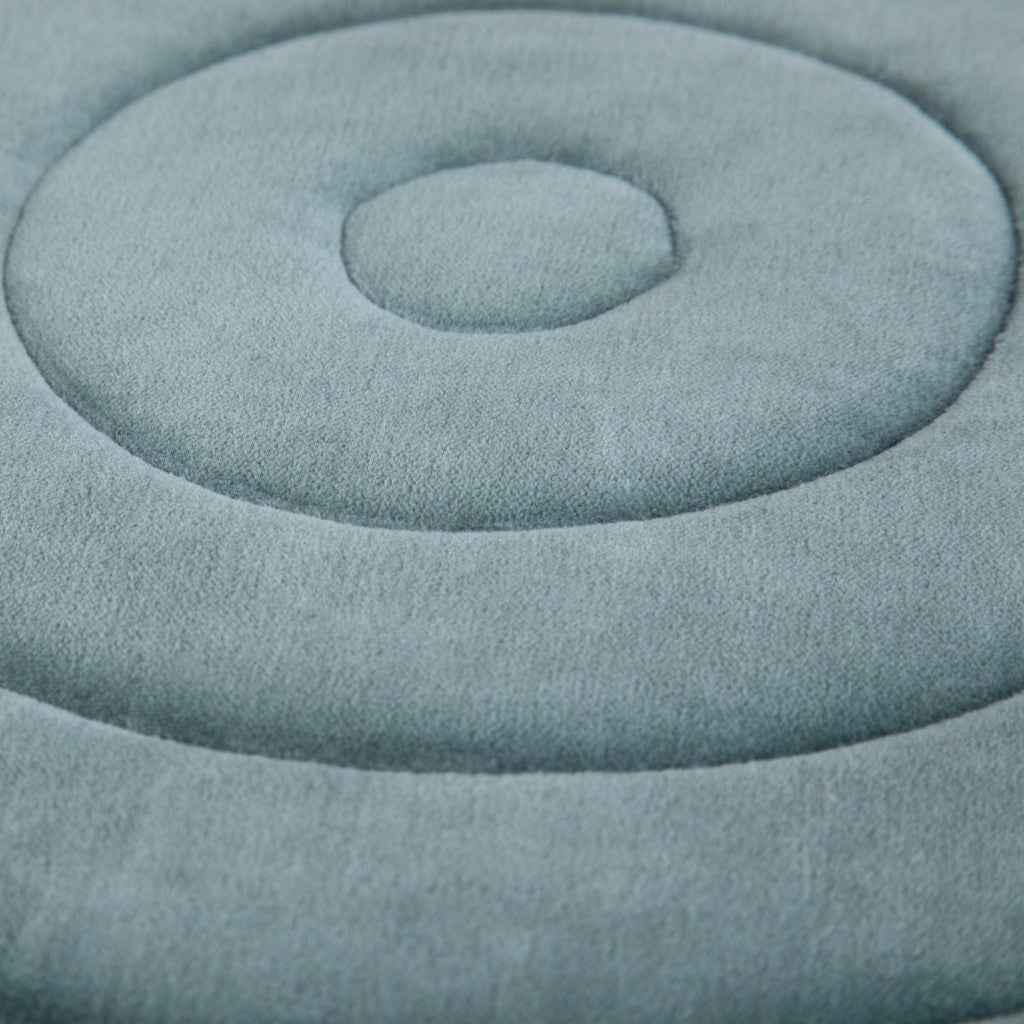 20" Blue Velvet Round Pouf Ottoman