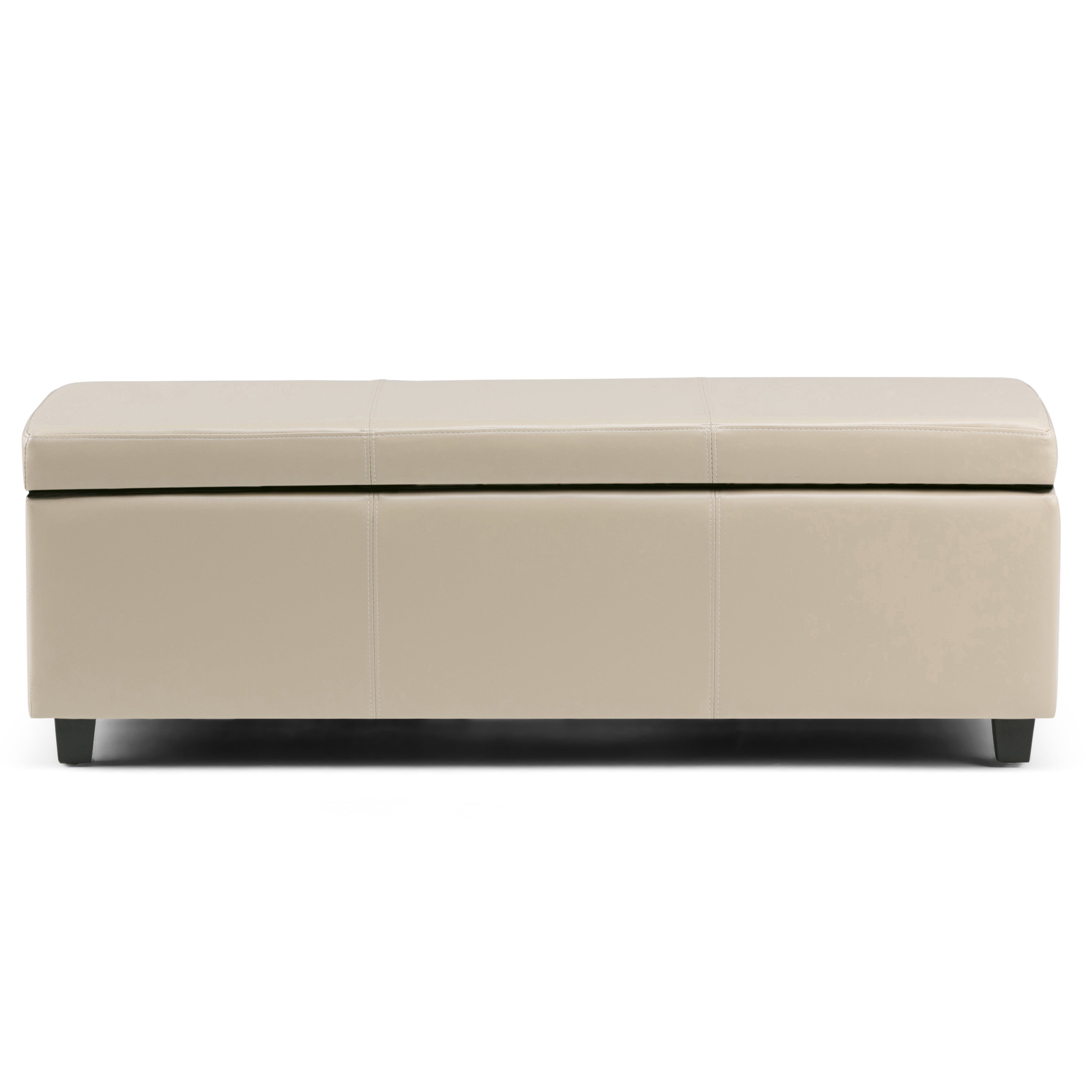 48" Dark Brown and Cream Upholstery Storage Ottoman - GreatEagleInc